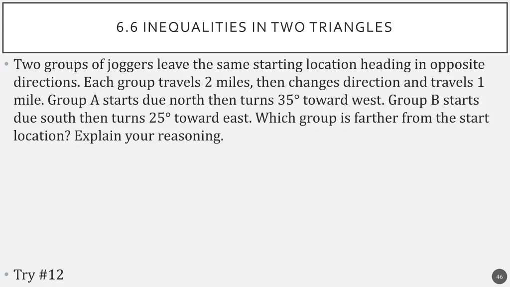 6 6 inequalities in two triangles 6