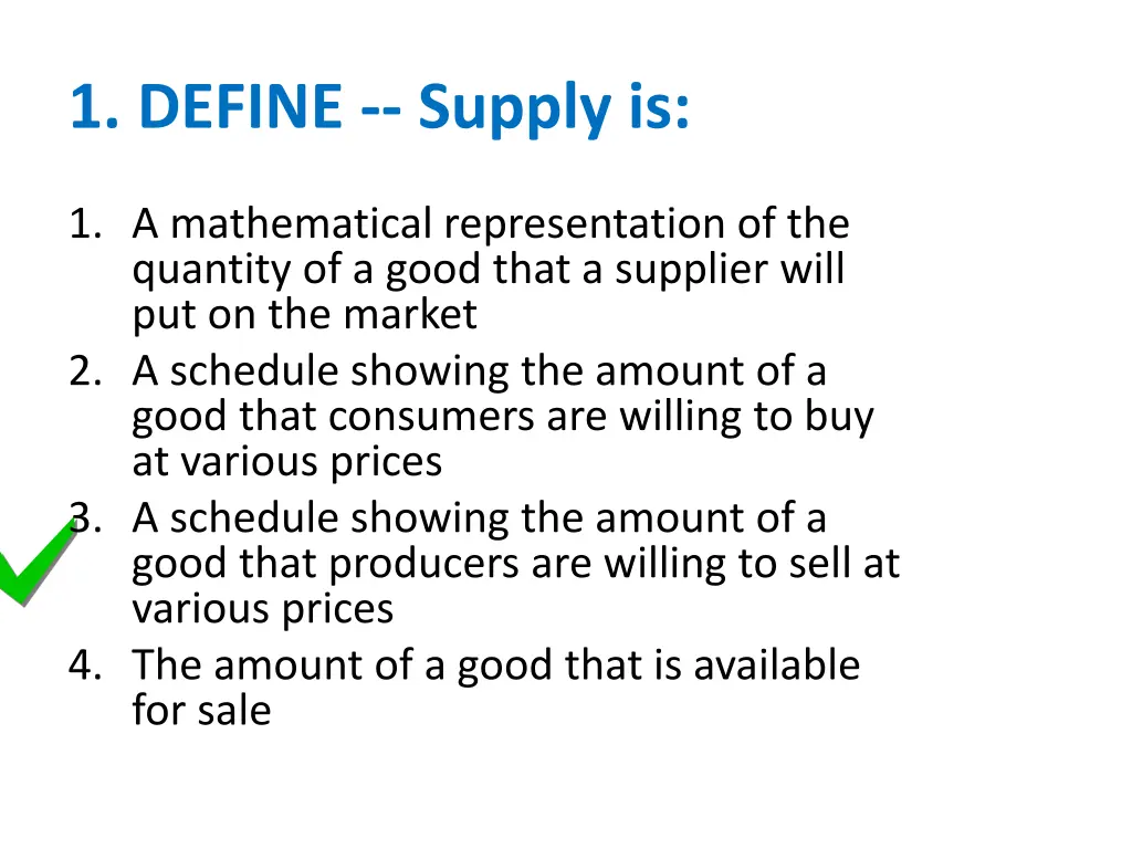 1 define supply is 1