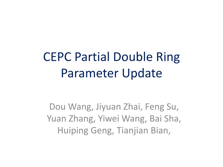 cepc partial double ring parameter update