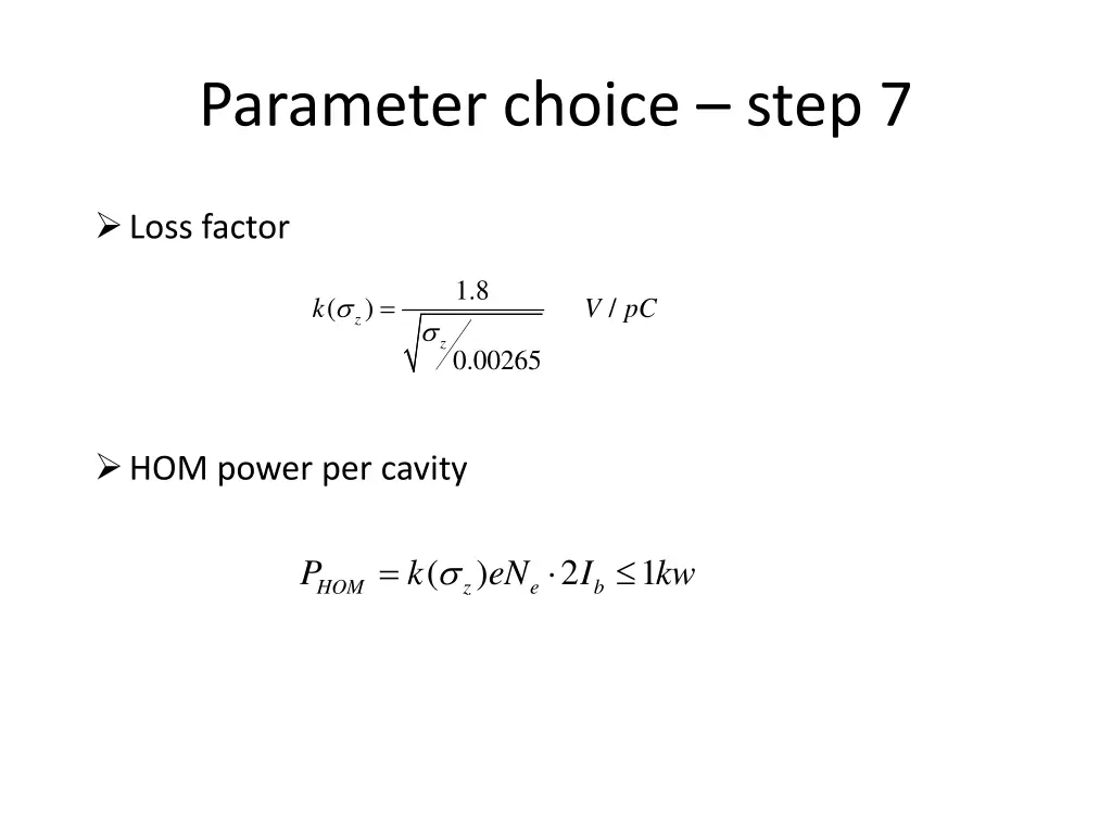 parameter choice step 7