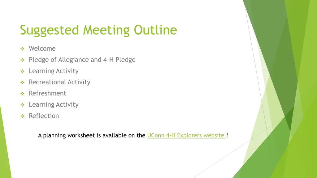 suggested meeting outline