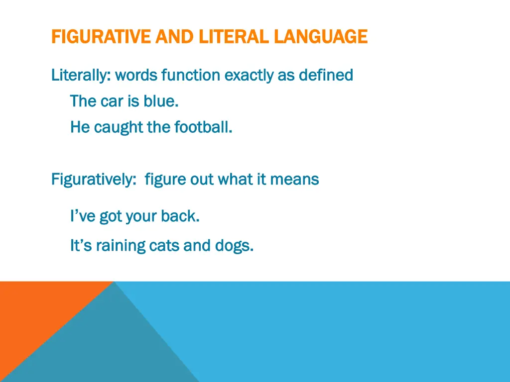 figurative and literal language figurative