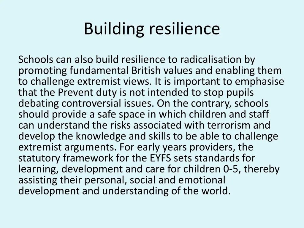 building resilience