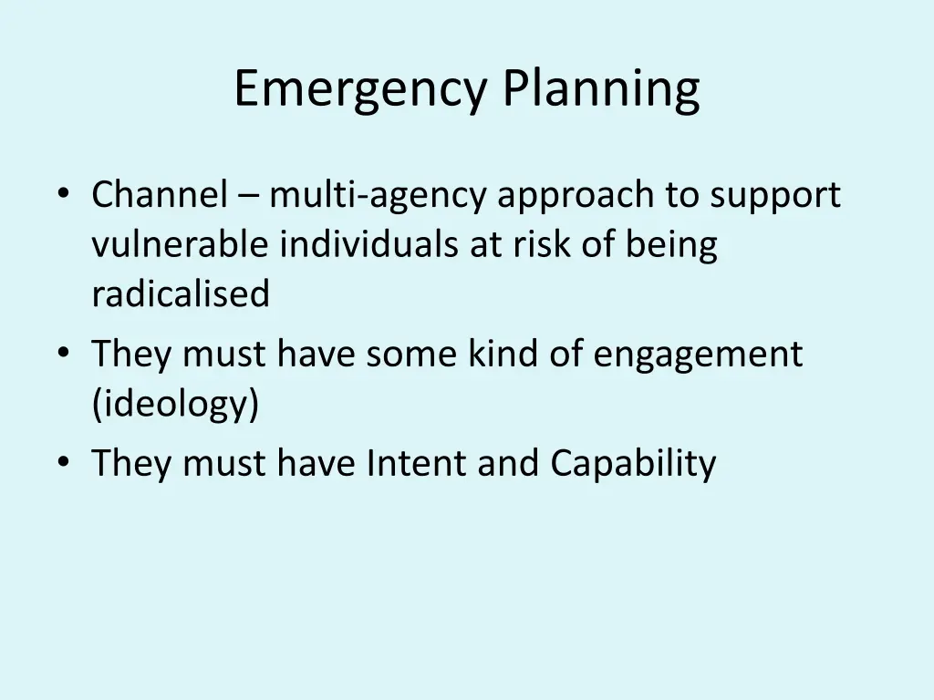 emergency planning