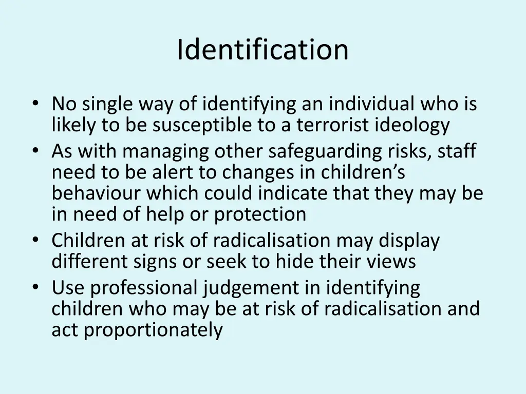 identification