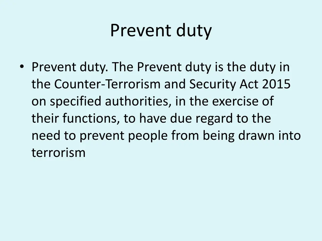 prevent duty