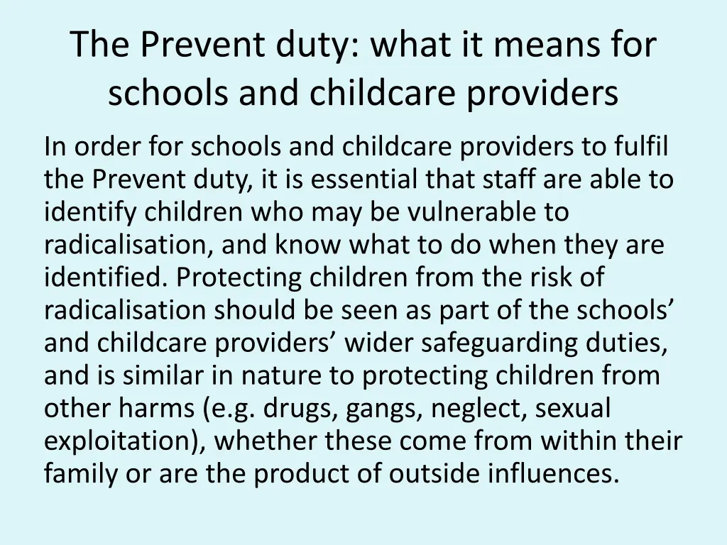 the prevent duty what it means for schools