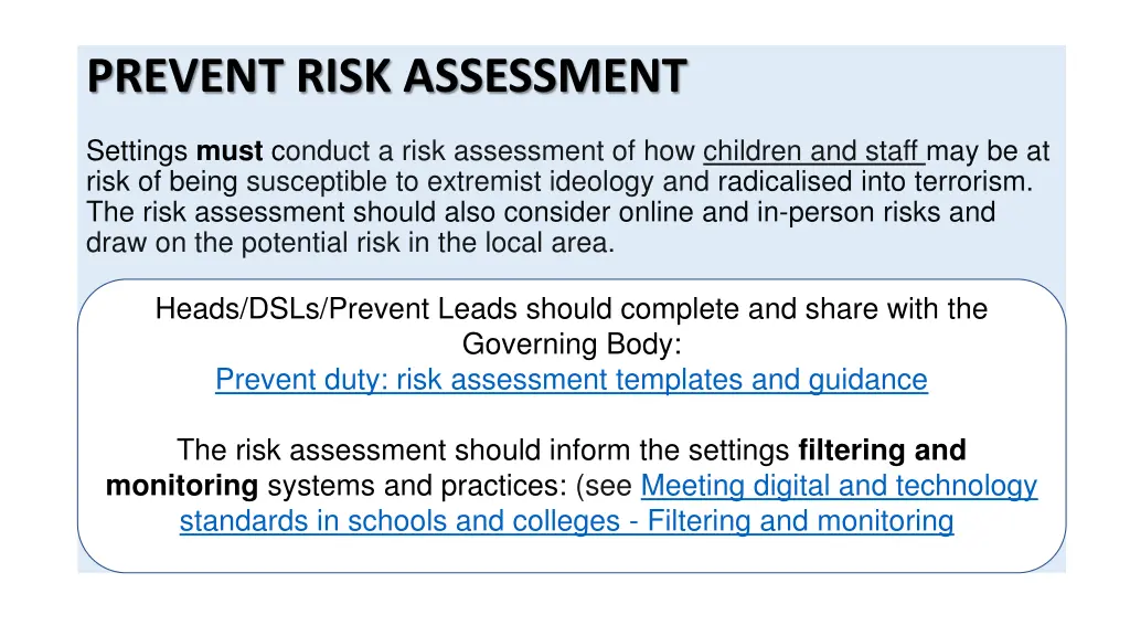 prevent risk assessment