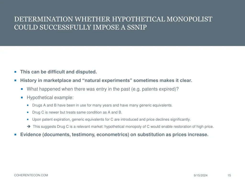 determination whether hypothetical monopolist