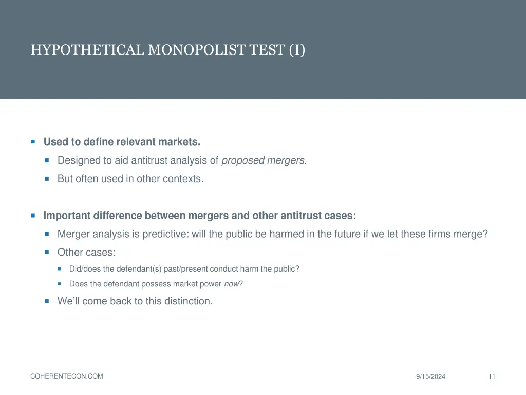 hypothetical monopolist test i