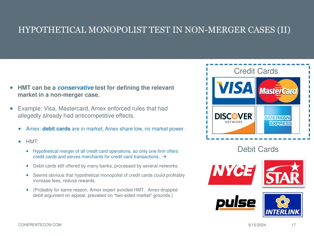 hypothetical monopolist test in non merger cases