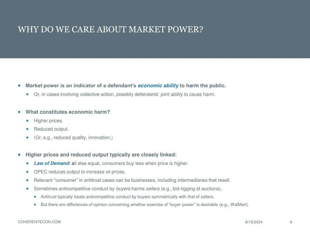 why do we care about market power