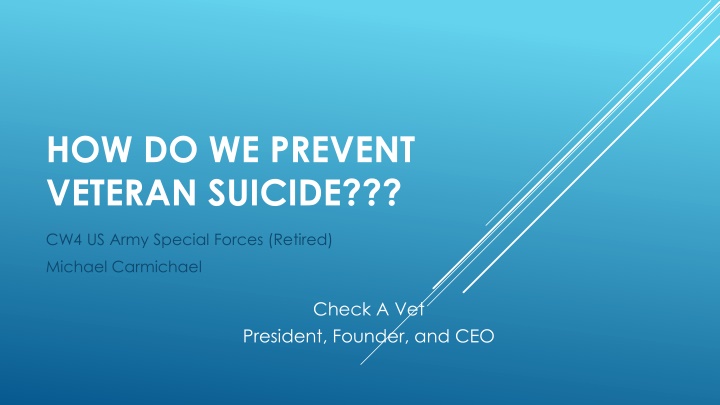 how do we prevent veteran suicide