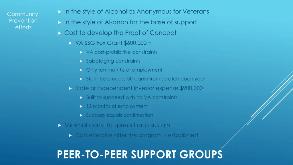 in the style of alcoholics anonymous for veterans