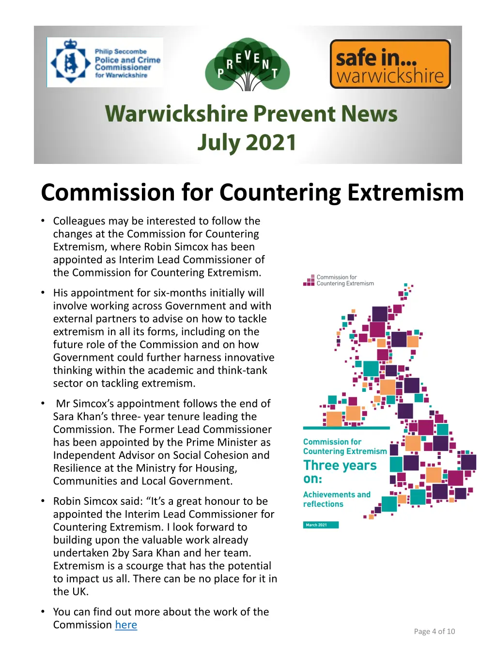 commission for countering extremism