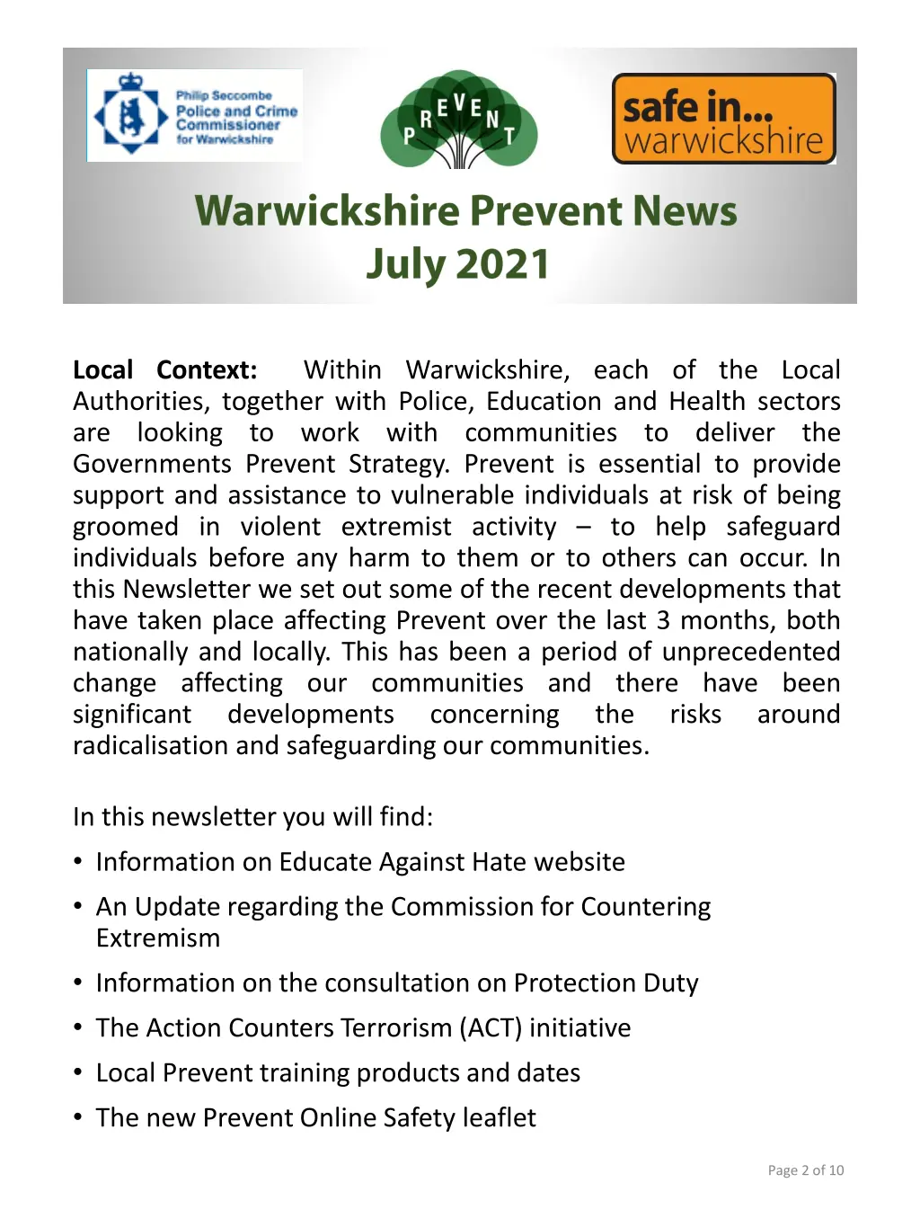 local context within warwickshire each