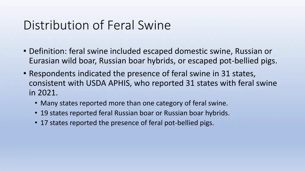 distribution of feral swine