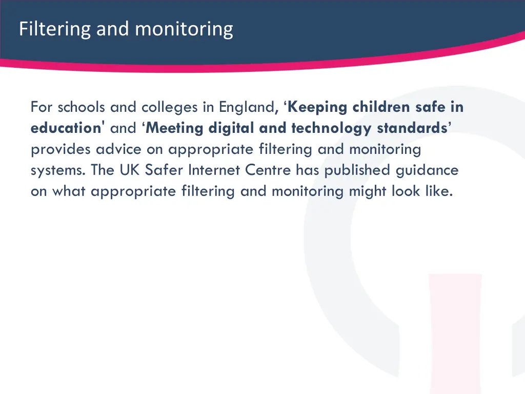 filtering and monitoring