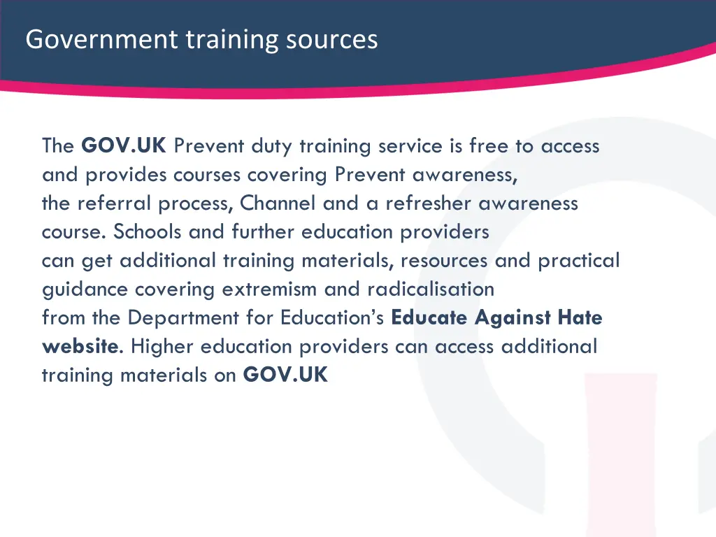 government training sources