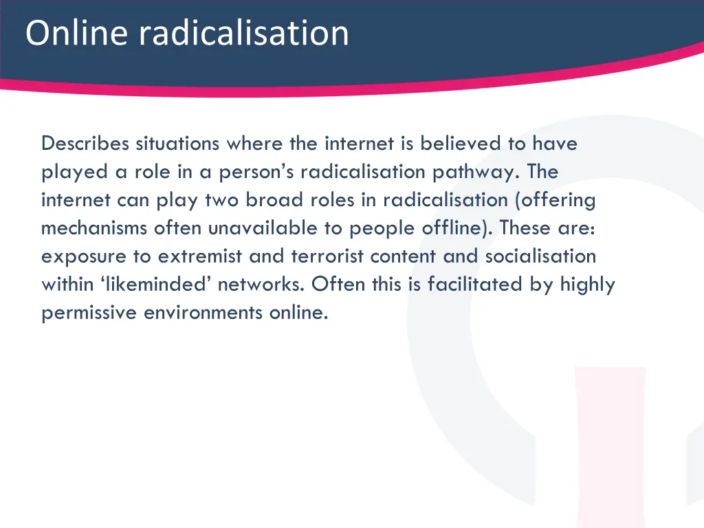 online radicalisation