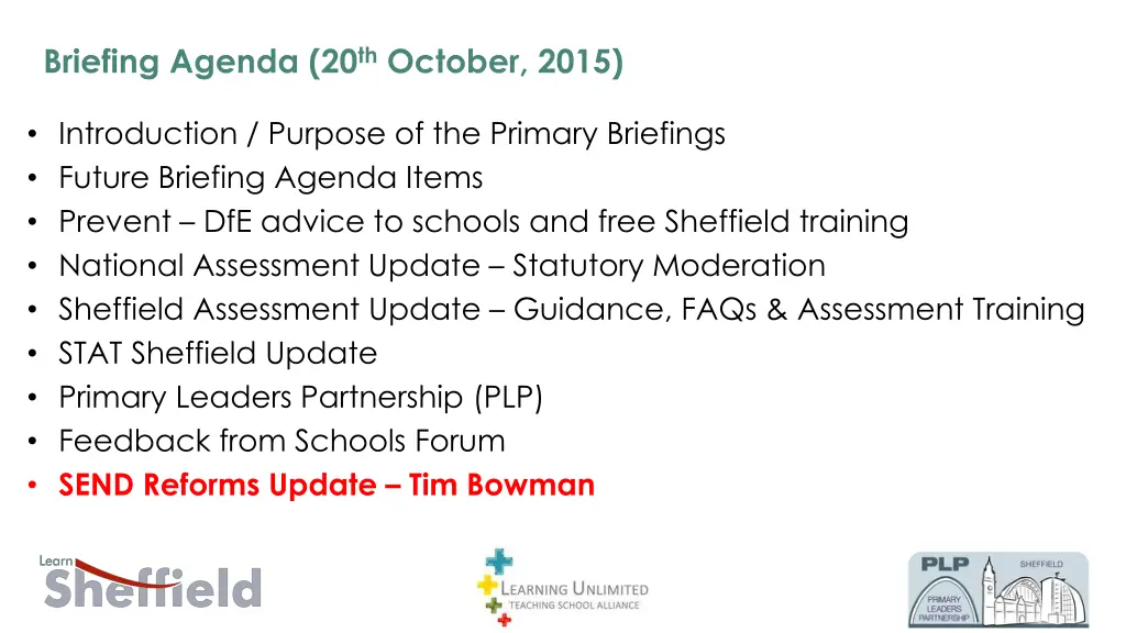 briefing agenda 20 th october 2015 6