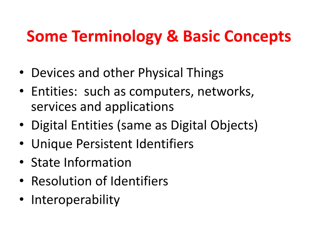 some terminology basic concepts