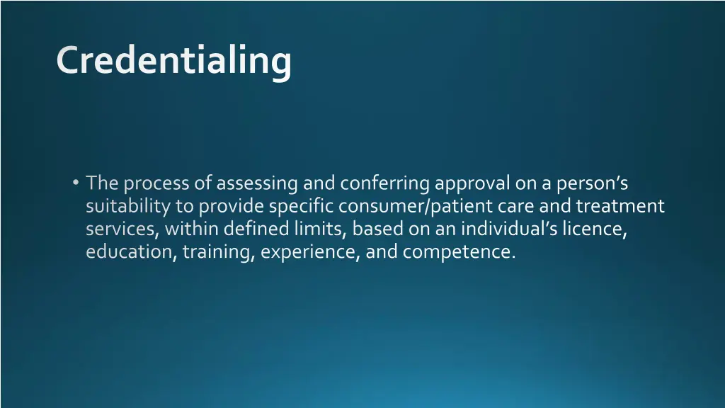 credentialing