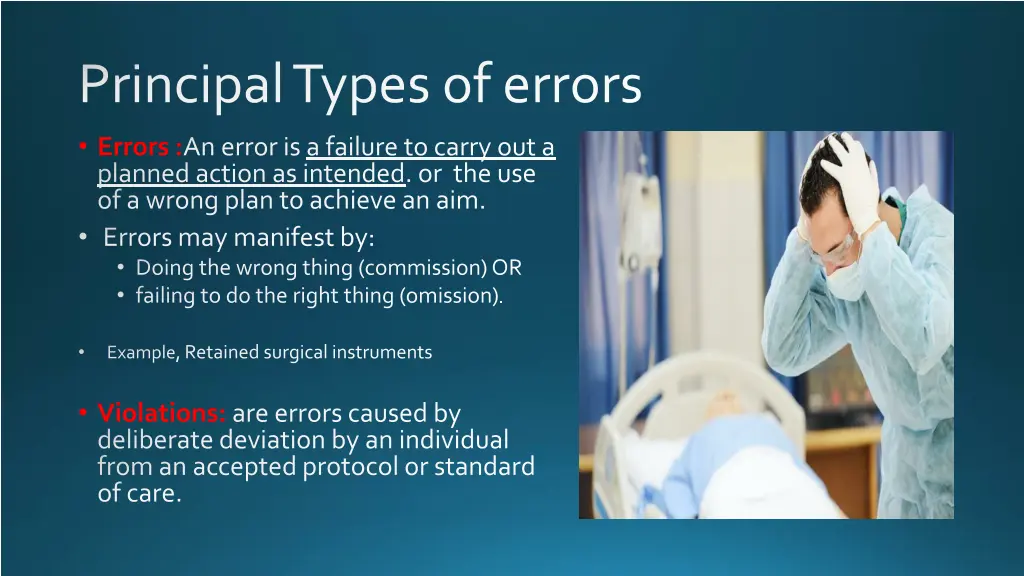 principal types of errors errors an error