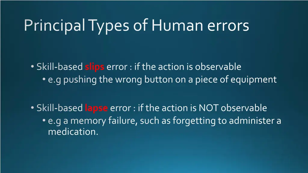 principal types of human errors 2