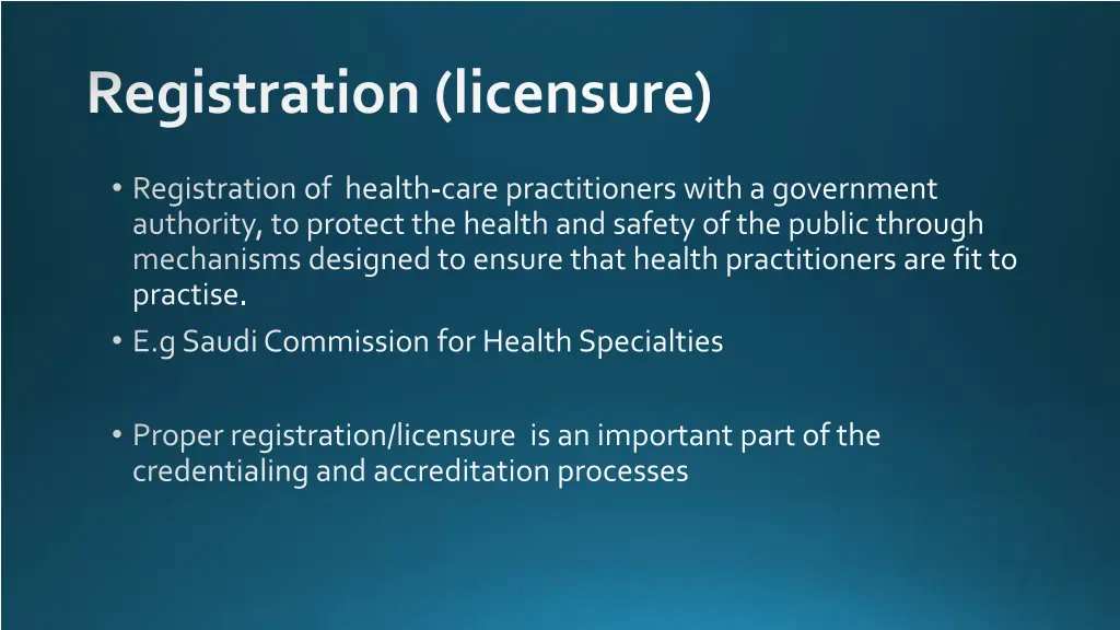 registration licensure