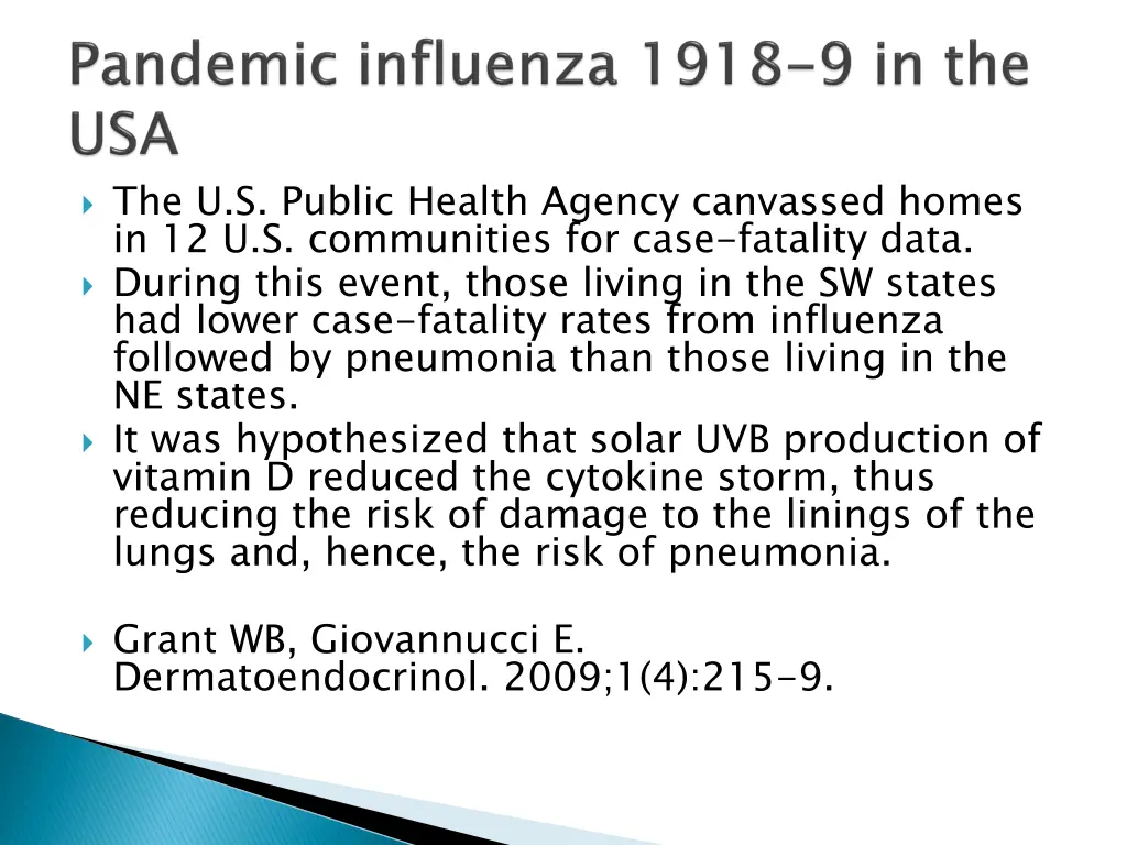 the u s public health agency canvassed homes