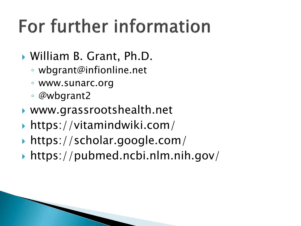 william b grant ph d wbgrant@infionline