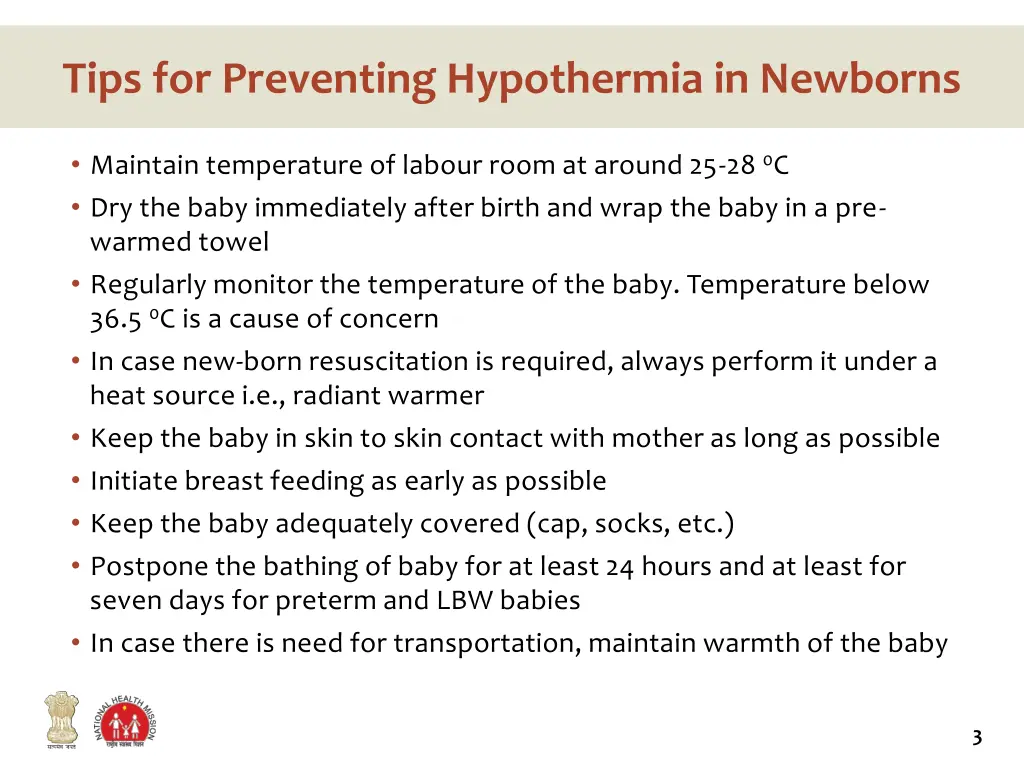 tips for preventing hypothermia in newborns