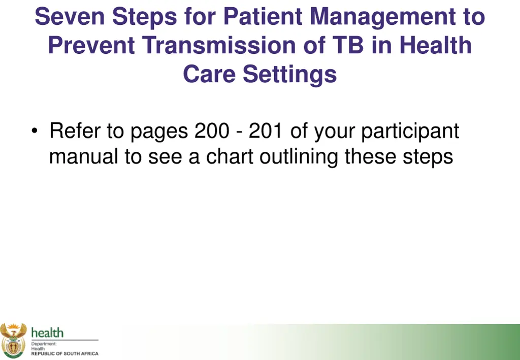 seven steps for patient management to prevent