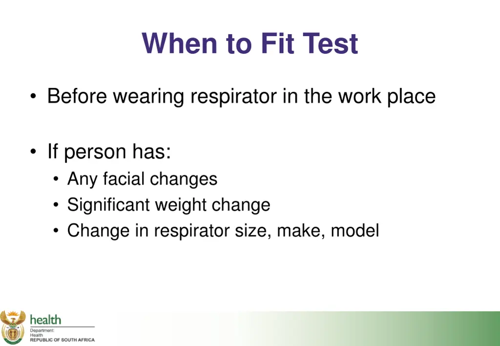 when to fit test