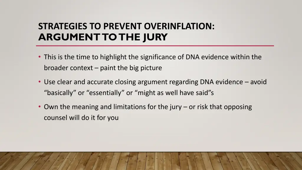 strategies to prevent overinflation argument