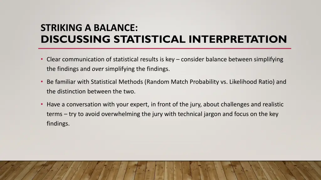 striking a balance discussing statistical