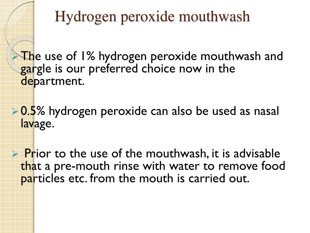 hydrogen peroxide mouthwash