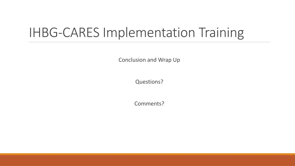 ihbg cares implementation training