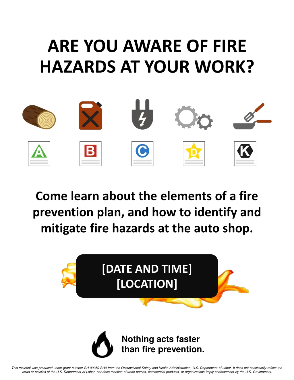 are you aware of fire hazards at your work