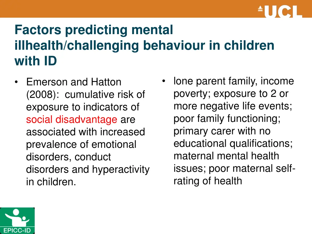 factors predicting mental illhealth challenging