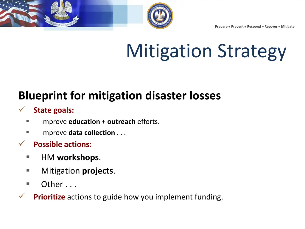 prepare prevent respond recover mitigate 14