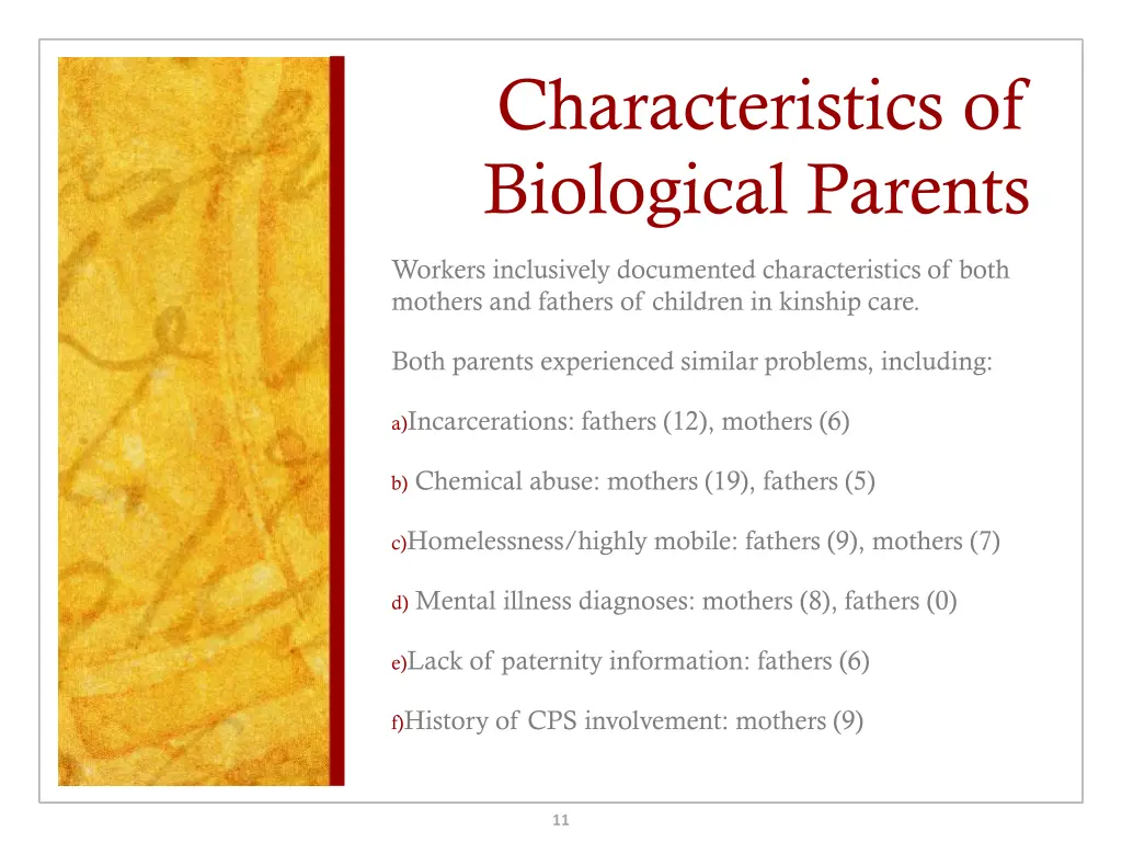 characteristics of biological parents