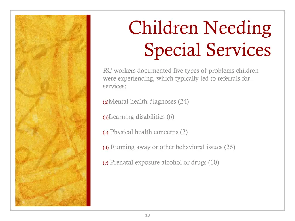 children needing special services