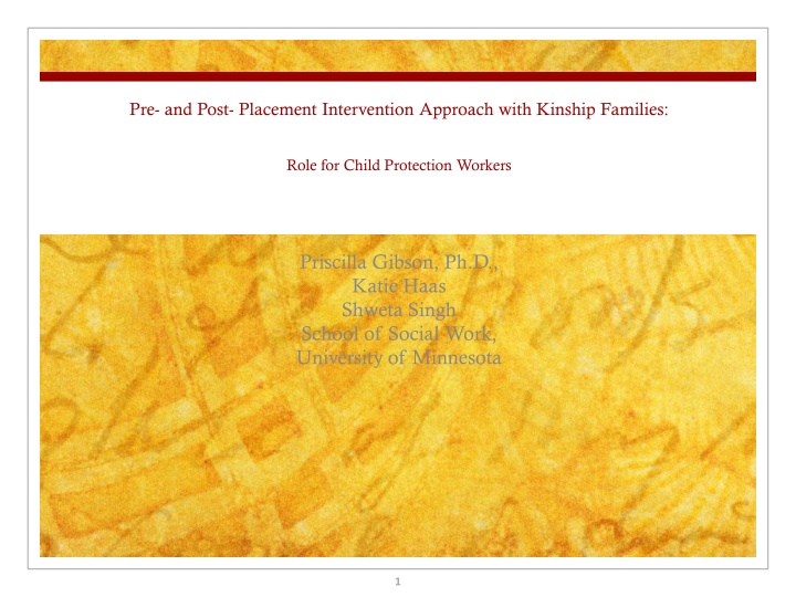 pre and post placement intervention approach with