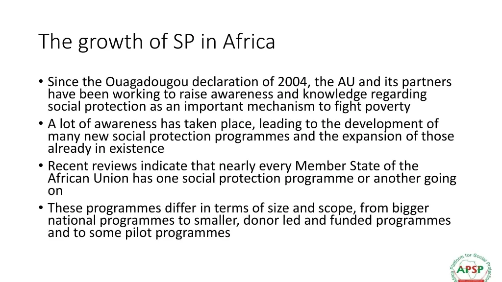 the growth of sp in africa