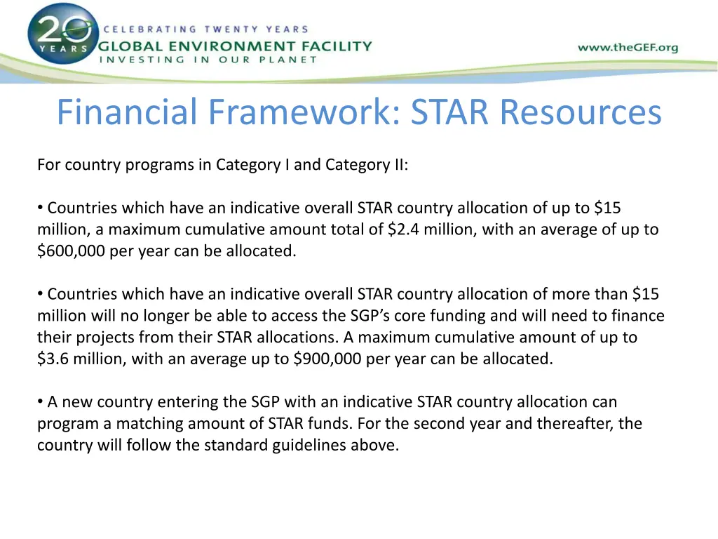 financial framework star resources