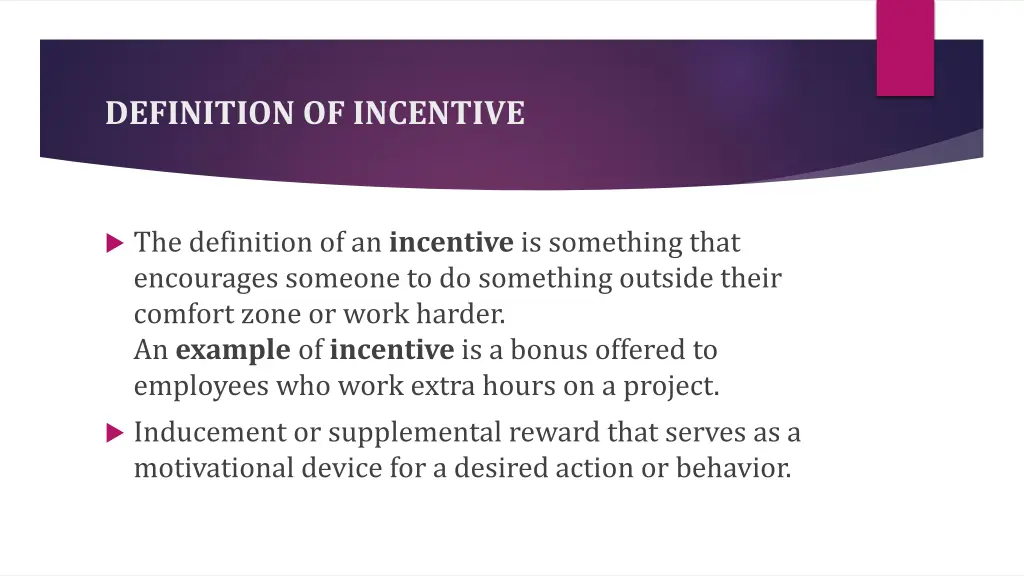 definition of incentive