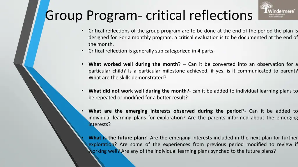 group program critical reflections