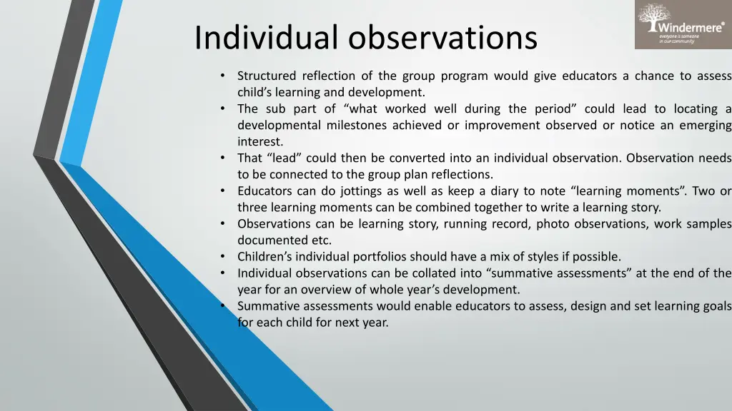 individual observations